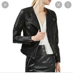 Topshop Nelly Faux Leather Biker Jacket